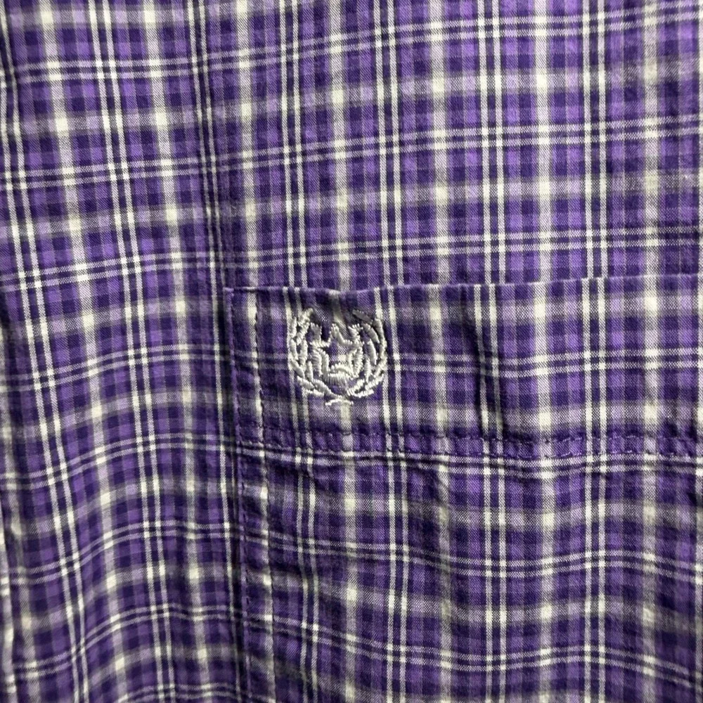 Panhandle Rough Stock Button Down Shirt XL‎ Purple Plaid Long Sleeve ROD4258